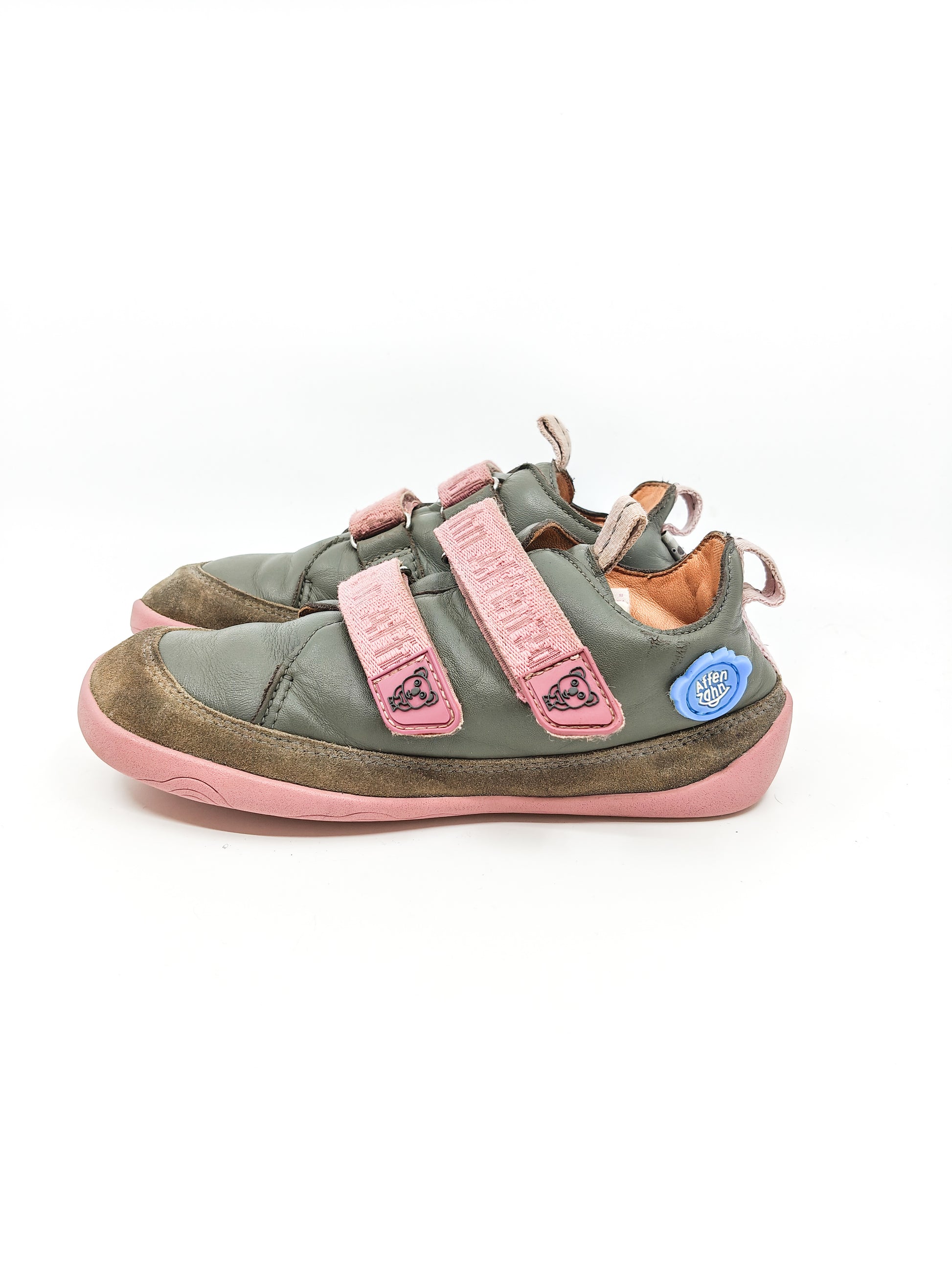 Askeltamo paljasjalkakengat Affenzahn Leather Buddy pink grey 